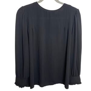 Loft Long Sleeve Black Blouse Relaxed Ruffle Staple Piece Classic Career Top LP